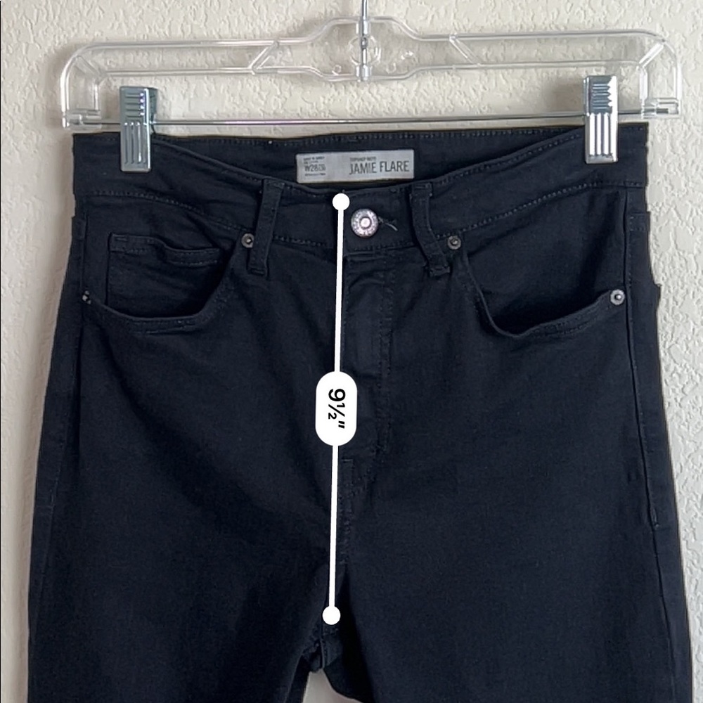 TOPSHOP Black Jamie High Waisted Flare Jeans - Picture 7 of 13